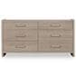 Urban Home Gardenia 6-Drawer Oak Wood Dresser in Chai, , large