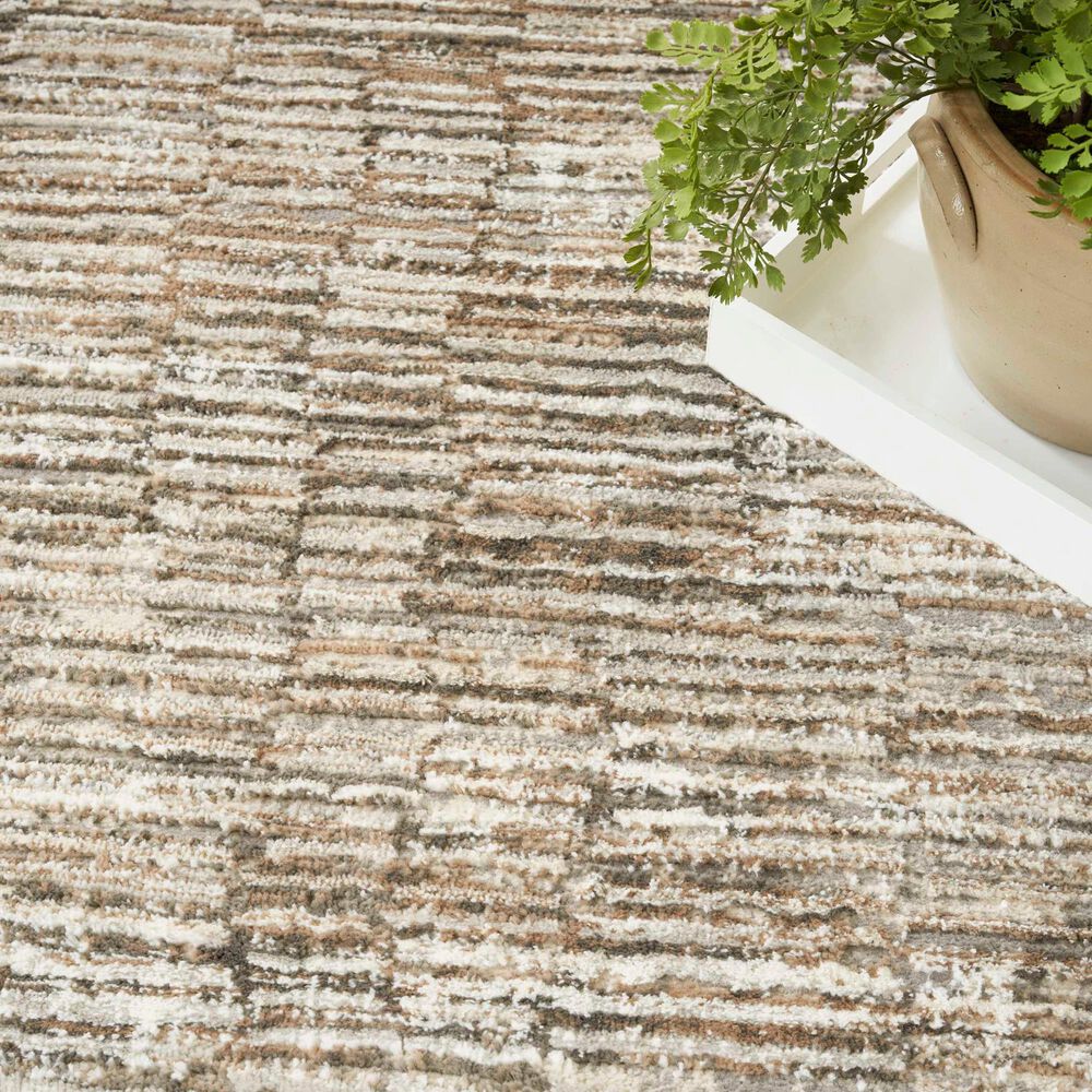 Nourison Sustainable Trends 6&#39; x 9&#39; Ivory and Mocha Area Rug, , large