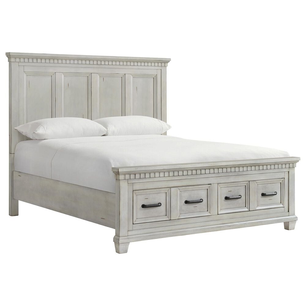 Mayberry Hill McCoy 4-Piece King Storage Bedroom Set in Antique White, , large