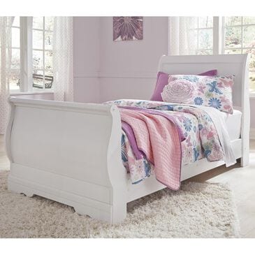 Signature Design by Ashley Anarasia Twin Sleigh Bed in White, , large