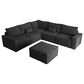 HOMLUX 6-Piece Sectional Sofa in Black, , large