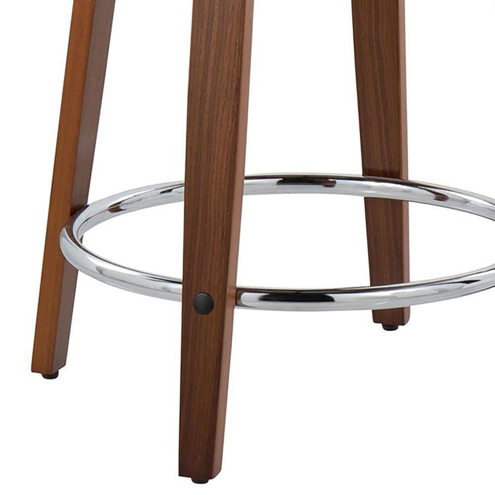 Lumisource Gianna 24&quot; Swivel Counter Stool in Walnut and Chrome &#40;Set of 2&#41;, , large