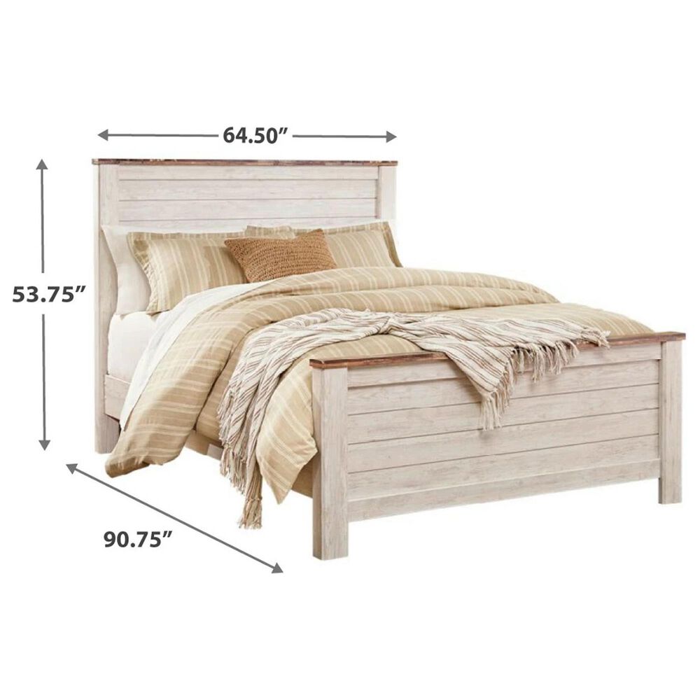 Signature Design by Ashley Willowton 3-Piece Queen Bedroom Set in Whitewash, , large