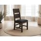 Fallridge Dark Teak Dining Side Chair in Stained Dark with Faux Leather Seat, , large