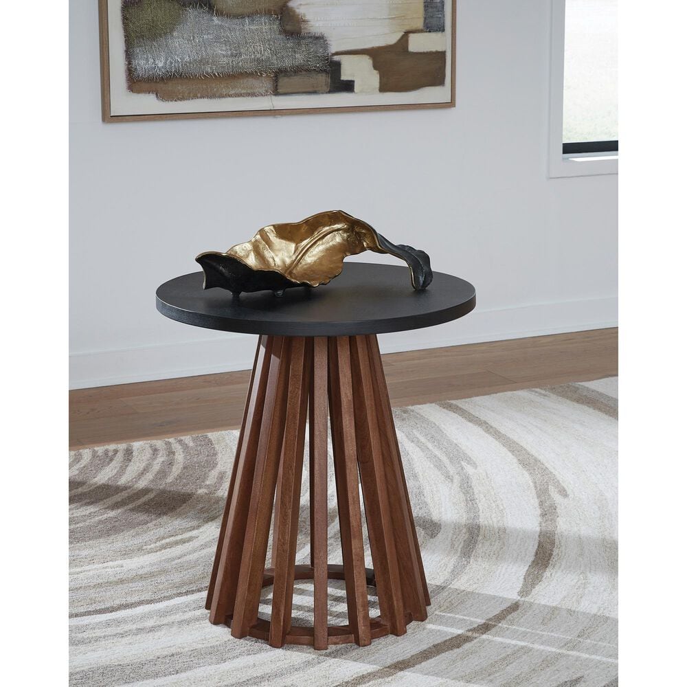 Ashley Kallari End Table in Warm Brown and Matte Black, , large