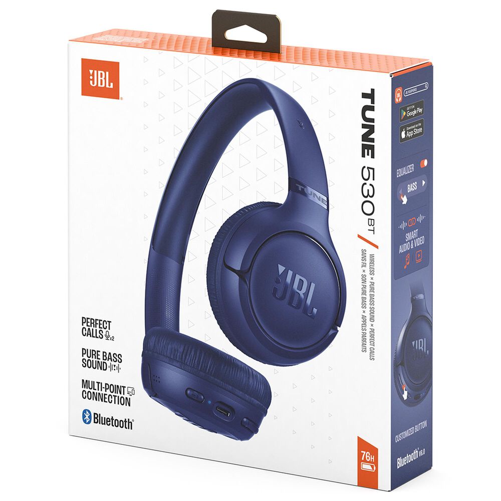 JBL Tune 530BT Wireless On-Ear Headphones in Blue, , large