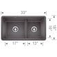 Blanco Precis Reversible 1-3/4 Double Bowl Kitchen Sink with Low Divide in Cinder, , large