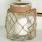 Maple and Jade Handmade Indoor/Outdoor Candle Lantern with Hanging Rope in Brown and Clear, , large