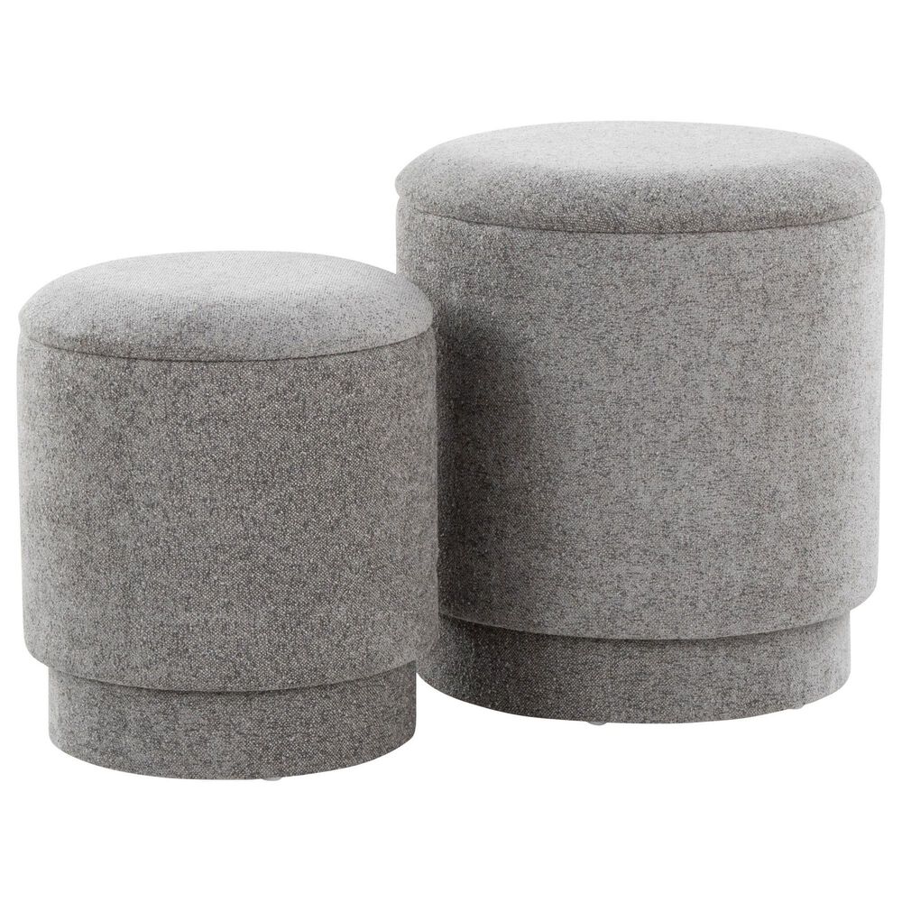 Lumisource Marla 2-Piece Upholstered Ottoman Set in Grey, , large