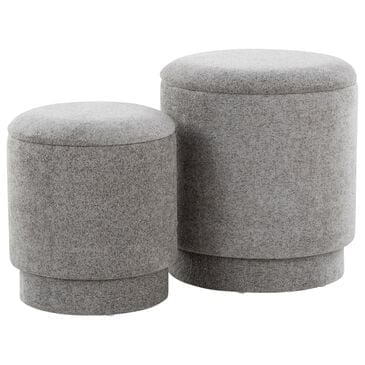 Lumisource Marla 2-Piece Upholstered Ottoman Set in Grey, , large