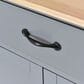 HOMLUX 54" Kitchen Island with Solid Wood Top and Locking Wheels in Grey Blue, , large