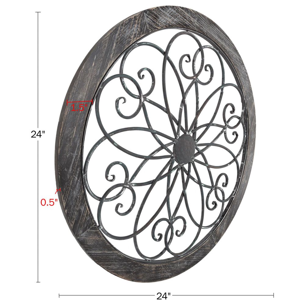 Timberlake Hastings Home Medallion Wall Decor in Gray, , large