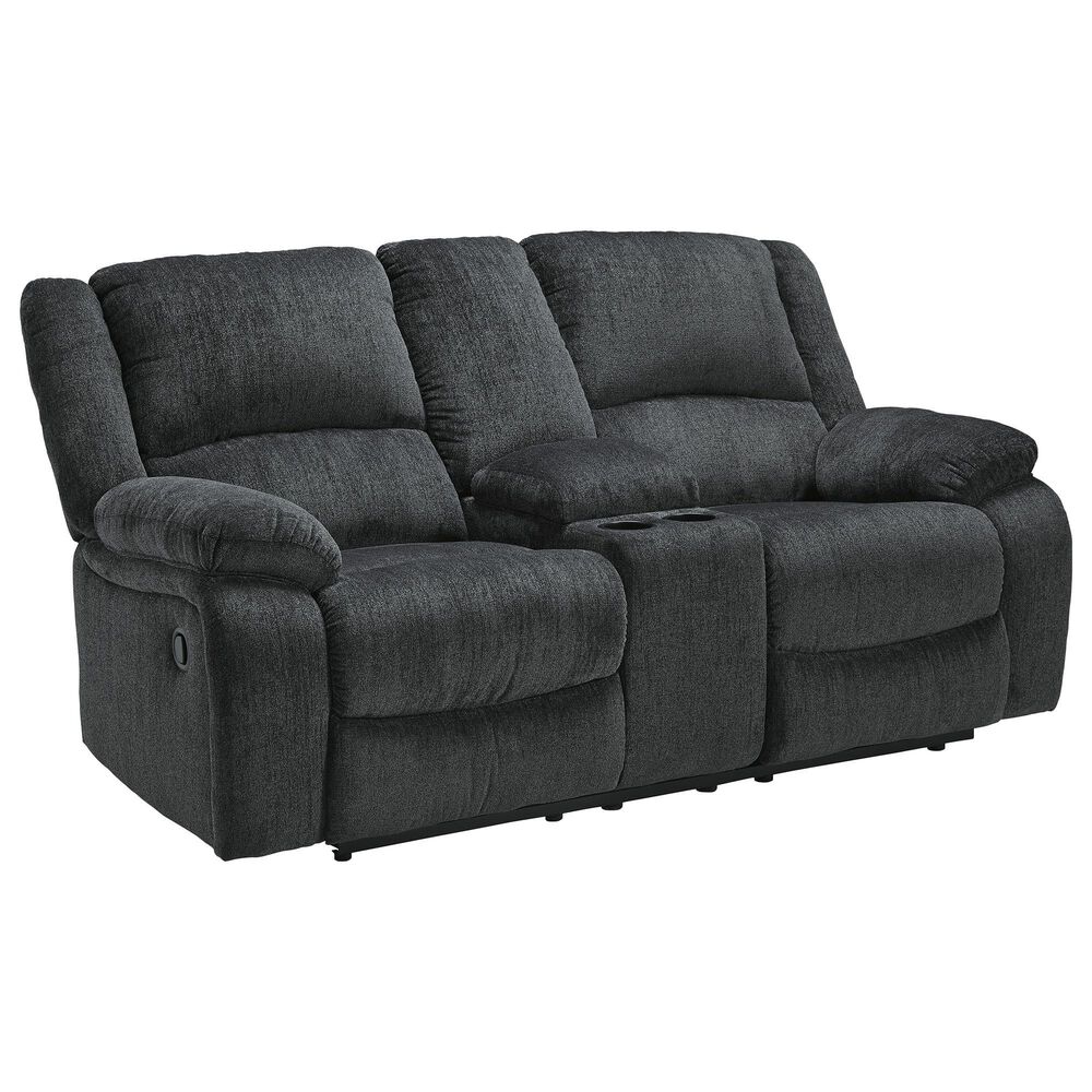 Ashley Draycoll Manual Reclining Sofa and Loveseat Set in Slate, , large