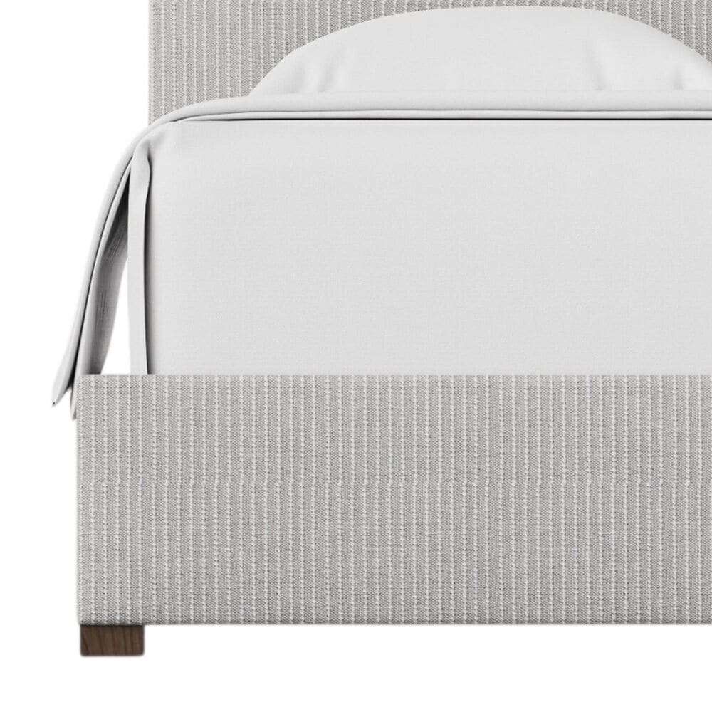 Viceray Collections Emily King Upholstered Panel Bed with Arched Headboard in Grey Stripe, , large
