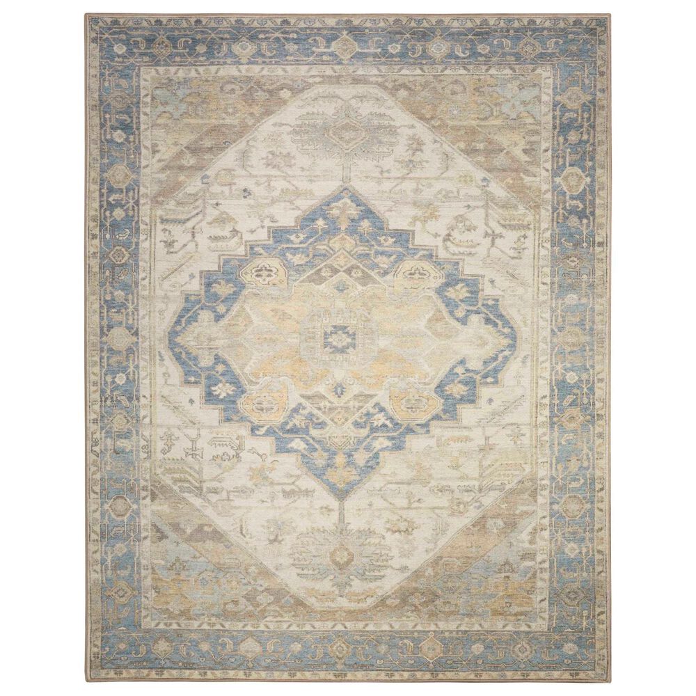 Nourison Vintage Washables Blue and Green 9"10" x 13"2" Area Rug, , large