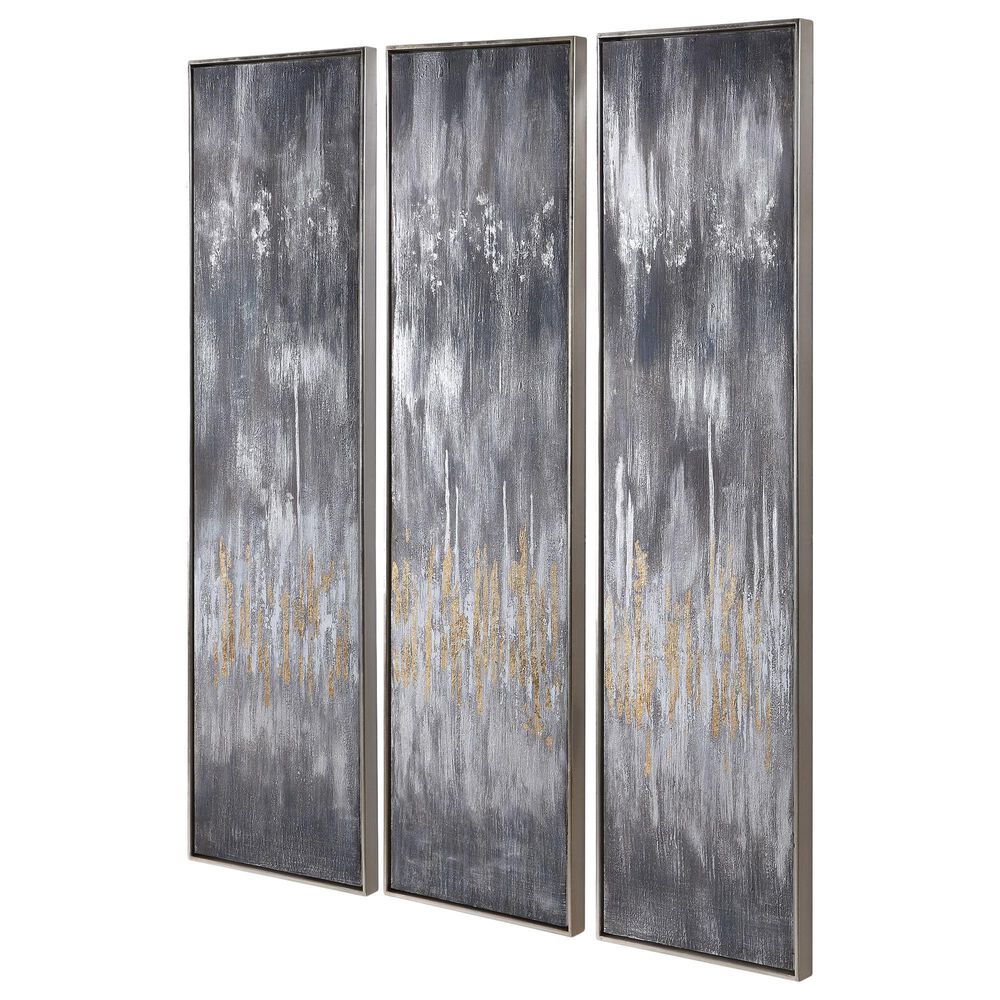Uttermost Gray Showers Canvas &#40;Set of 3&#41;, , large