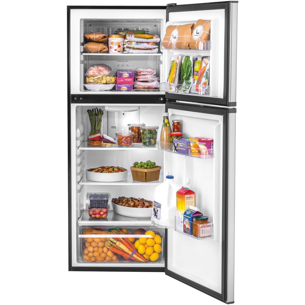 Haier 9.8 Cu. Ft. Top Freezer Refrigerator in Stainless Steel, , large