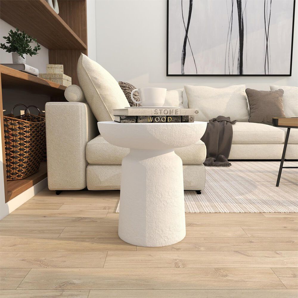 Maple and Jade Outdoor End Table in White, , large