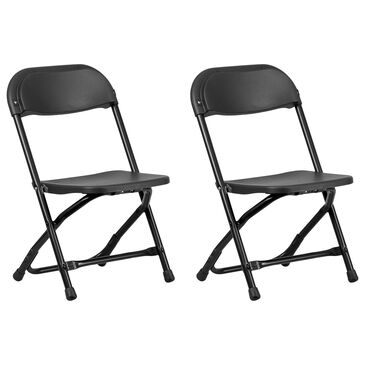 Flash Furniture Timmy Kids Folding Chair in Black (Set of 2), , large