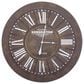 Yosemite Home Decor Iron Circular Wall Clock in Distressed Brown and White, , large