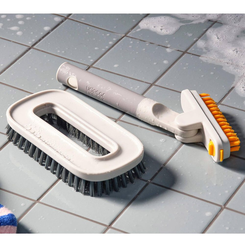 Joseph Joseph CleanTech 2-in-1 Tile Scrubber Tool in Stone, , large