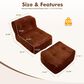HOMLUX 2-Piece Bean Bag Chair and Ottoman in Brown, , large