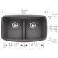 Blanco Valea 50/50 Equal Double Low Divide Sink in Cinder, , large