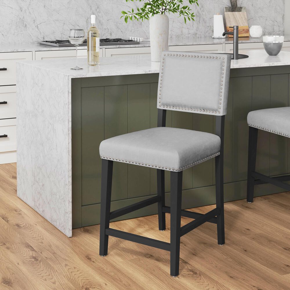 Linon Home Decor Brook Counter Stool in Black, , large