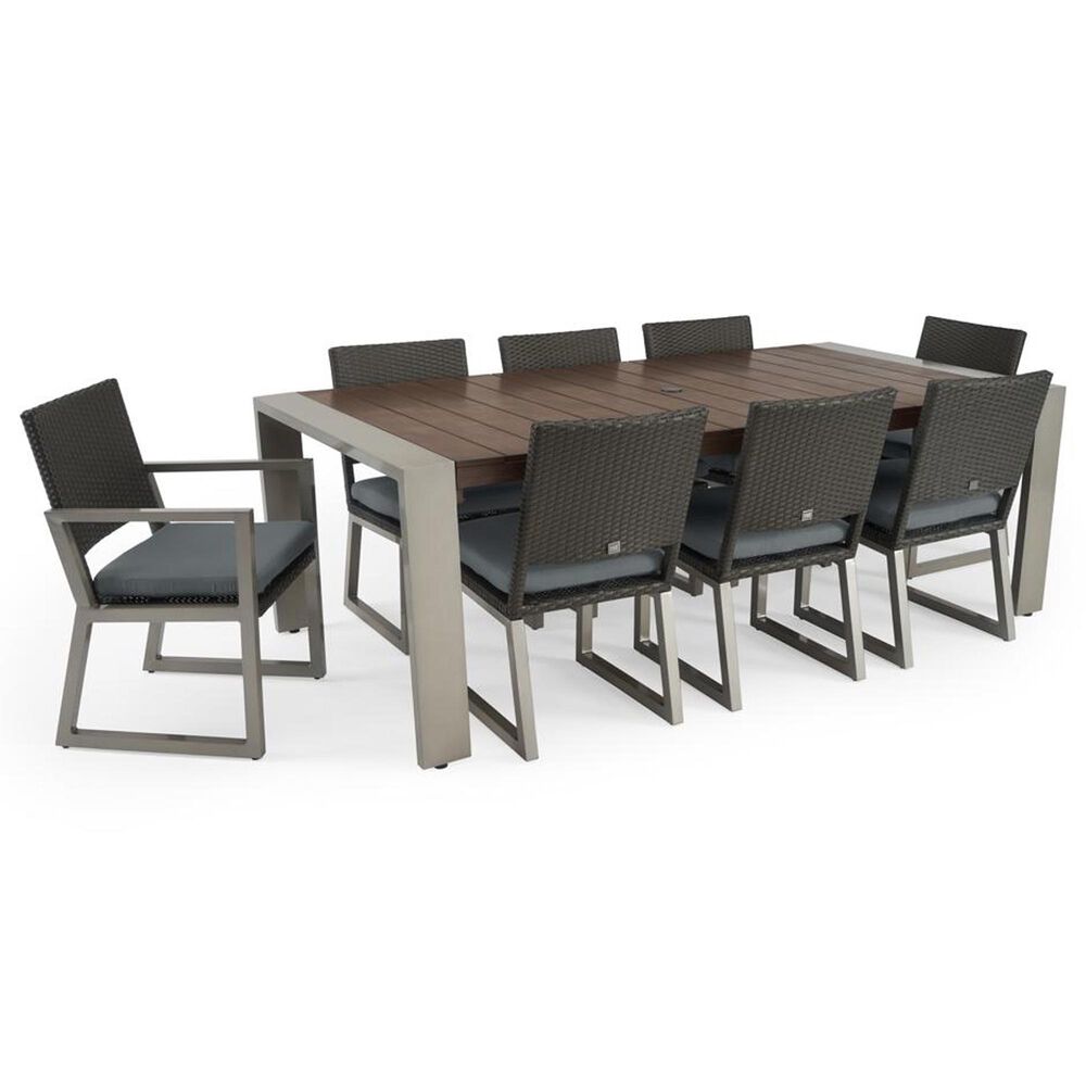 RST Brands Milo 9-Piece Sunbrella Patio Dining Set in Charcoal Grey, , large