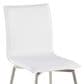 Lumisource Mason Swivel Side Chair with White Upholstered in Brushed Stainless Steel (Set of 2), , large