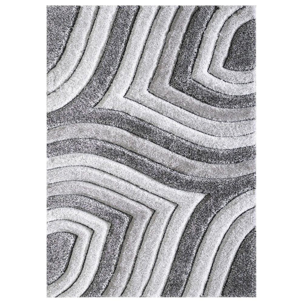 Central Oriental Chicago Kesden 5" x 7"6" Grey and White Area Rug, , large