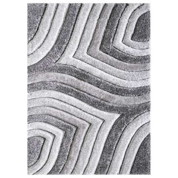 Central Oriental Chicago Kesden 5" x 7"6" Grey and White Area Rug, , large