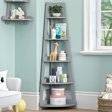 RiverRidge Home 5-Tier Corner Ladder Shelf in Gray, , large
