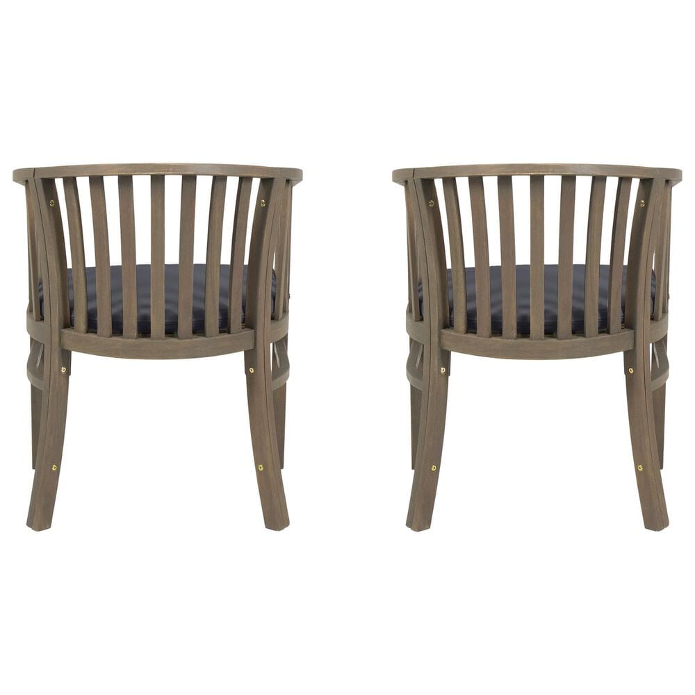 Hearth and Haven Outdoor Wooden Dining Chairs with Grey Frame in Dark Grey (Set of 2), , large