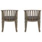 Hearth and Haven Outdoor Wooden Dining Chairs with Grey Frame in Dark Grey (Set of 2), , large
