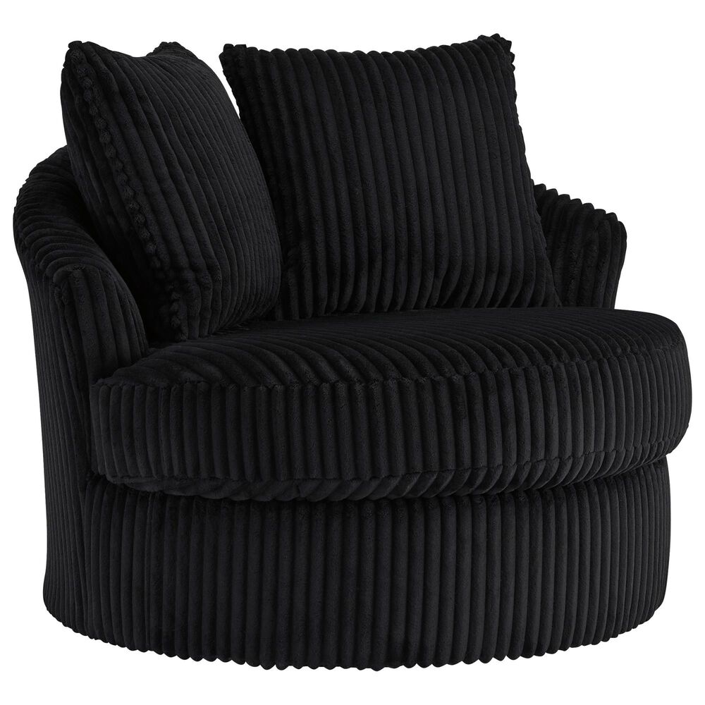 Ashley Gramwell Swivel Accent Chair in Onyx, , large