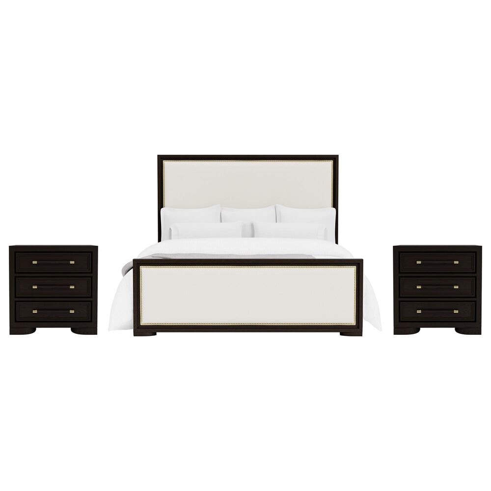 Shannon Hills Lydia King Platform Upholstered Bed and 2-Nightstand in Dark Cabernet, , large