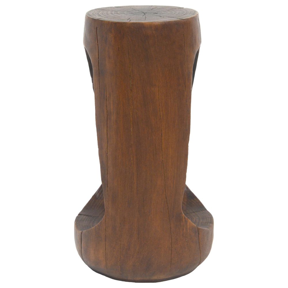 Hearth and Haven Outdoor End Table with Hollow Design in Antique Brown, , large