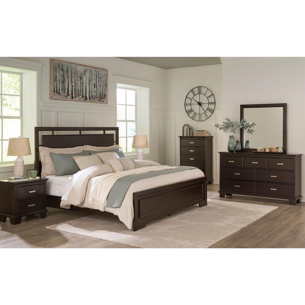 Ashley Covetown 5-Piece Cal King Bedroom Set in Dark Brown, , large