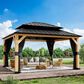 Sunwell Garden 13" x 11" Outdoor Double Roof Hardtop Wood Gazebo, , large