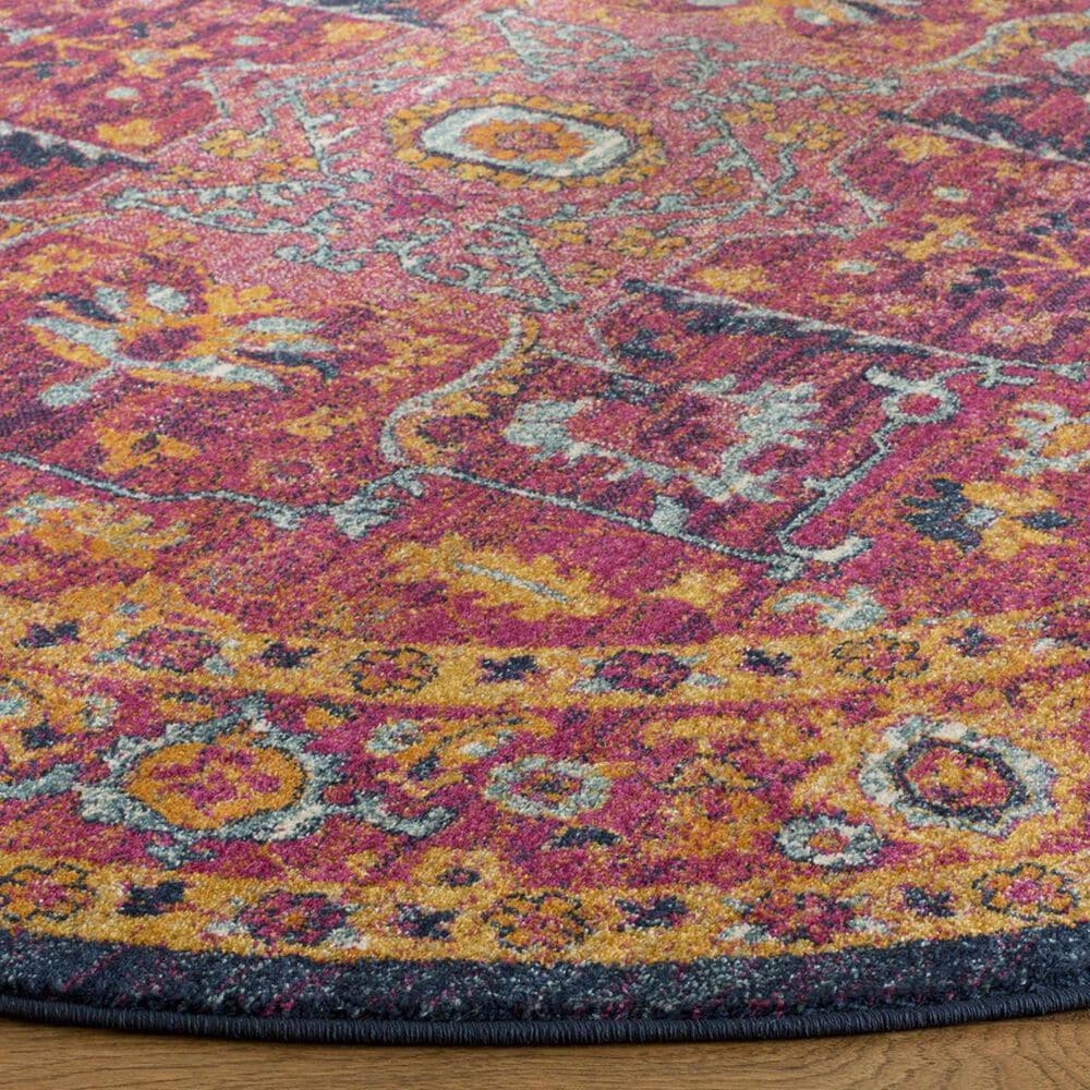 Safavieh Evoke EVK275S-5R 5&#39;1&quot; Round Fuchsia/Orange Area Rug, , large