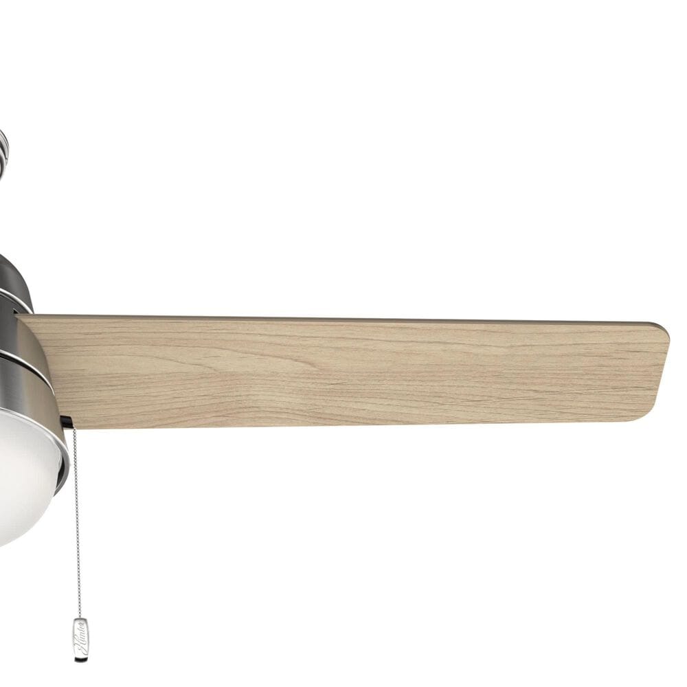 Hunter Aker 52&quot; Ceiling Fan with LED Lights in Brushed Nickel, , large