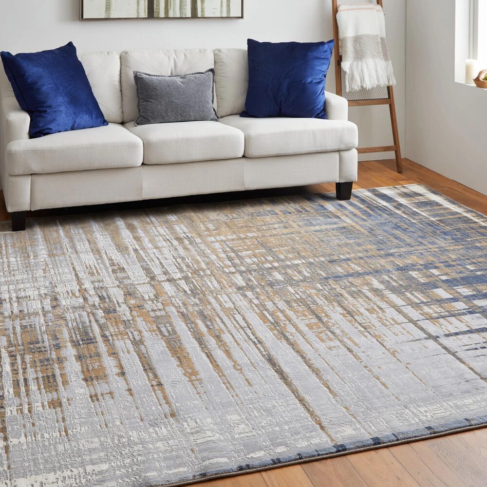 Feizy Rugs Clio 3&#39;10&quot; x 6&#39; Navy and Gray Area Rug, , large