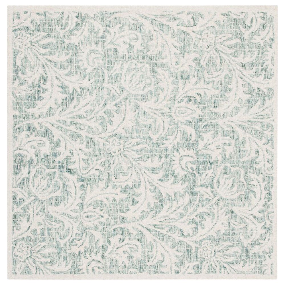 Safavieh Micro-Loop MLP379F 5" Square Gray and Ivory Area Rug, , large
