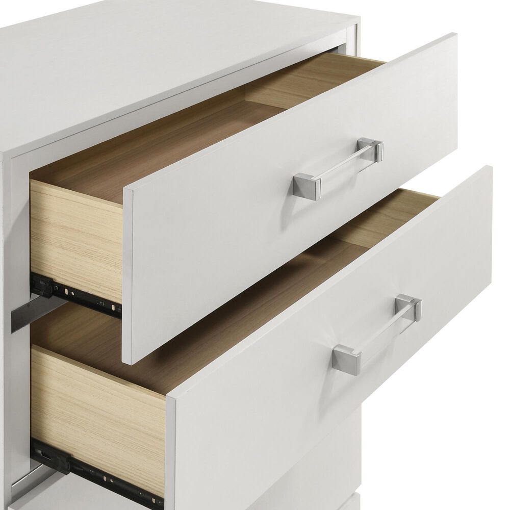 New Heritage Europa 5-Drawer Chest in White, , large