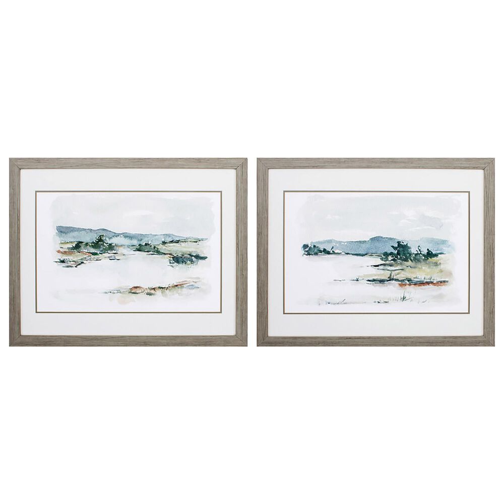 Propac Overcast Lake Study Wall Art in Green (Set of 2), , large
