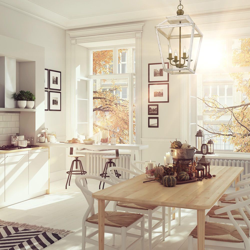 Golden Lighting Haiden 4-Light Pendant in Burnished Chestnut and Distressed Light Gray, , large