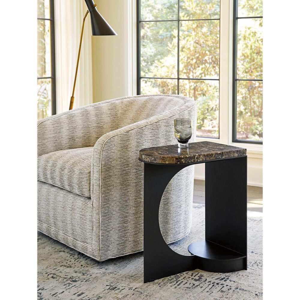 Lexington Furniture Zanzibar Novella Side Table in Dark Emperador and Dark Umber, , large