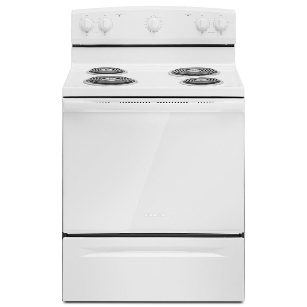 Amana 30" Freestanding Electric Range with Easy-Clean Glass Door in White, , large
