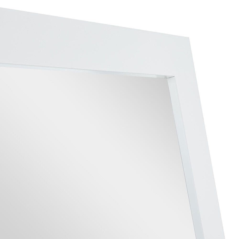 Maple and Jade 65&quot; Wood Rectangular Minimalistic Wall Mirror in Matte White, , large